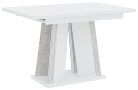 DOHA nowoczesny stół rozkładany do salonu jadalni 120x80 biały mat / beton