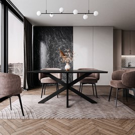 WERO nowoczesny loftowy stół do salonu jadalni 160x90 marmur royal czarny