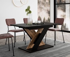 TX1 nowoczesny stół rozkładany do salonu kuchni jadalni 120/160x80 czarny w