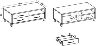meble ROMA szafka RTV z szufladami 3S