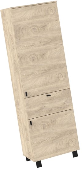 meble GAVES 07 regał z półkami szufladą zamknięty loft dąb endgrain czarny