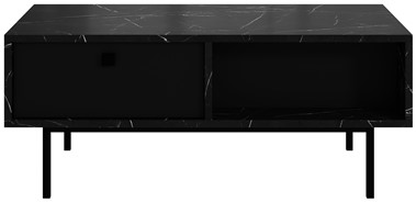 FLOW ława nowoczesny stolik kawowy z szufladą do salonu marmur royal czarny