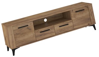 meble MIGES 11 komoda stolik szafka RTV z szufladami dąb craft złoty