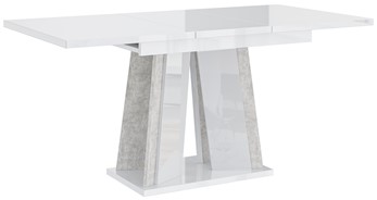 DOHA nowoczesny stół rozkładany do salonu jadalni 120x80 biały połysk beton