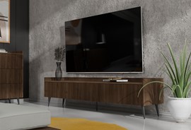 meble ADEMO 05 duża komoda stolik szafka RTV 180 nóżkach do salonu orzech