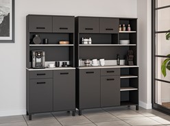 meble kuchenne LINDA bufet 80+120 szafka kawiarka kredens antracyt beton sm