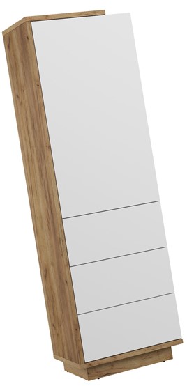 meble BRITA 01 regał z szufladami zamknięty dąb craft złoty / biały połysk