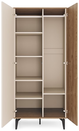 meble AURENA 01 nowoczesna szafa dwudrzwiowa na nóżkach orzech cashmere