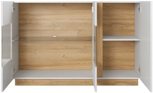 Meble MARC E witryna komoda z drzwiami do salonu 138 biały połysk