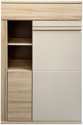 meble SOLO 15 wysoka komoda z drzwiami do salonu dąb riva cashmere kaszmir