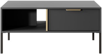 Meble RASL H ława stolik kawowy glamour z szufladami antracyt / złoty