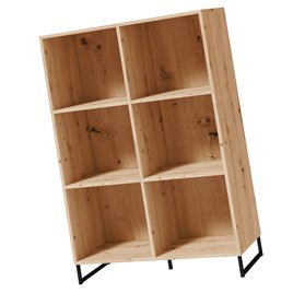 meble DARCO 10 niski regał na książki z półkami otwarty dąb artisan czarny
