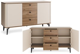 meble AURENA 04 nowoczesna komoda z szufladami na nóżkach orzech cashmere
