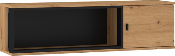 meble GAVES 15 szafka półka wisząca ścienna loft dąb artisan czarny