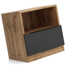 meble RISE 07 nakastlik stolik szafka nocna z szufladą dąb artisan czarny