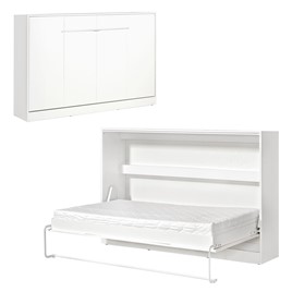 meble PEFE 120 półkotapczan poziomy łóżko chowane składane bez mat biały bi