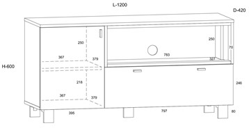 meble GAVES 12 komoda stolik szafka RTV do salonu loft biały czarny