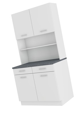 meble kuchenne MARIA kredens bufet szafka kawiarka biały granit