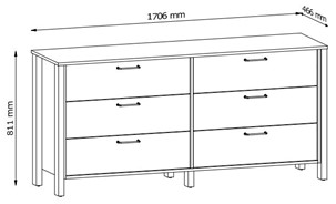 meble INDYGO #2 sypialnia łóżko 160 szafa komoda z szufladami dąb wotan beż