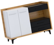 meble DOX 02 duża szafka komoda z szufladami do salonu artisan biały czarny