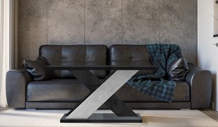 XAO nowoczesny stolik kawowy ława 110x70 do salonu czarny połysk / beton