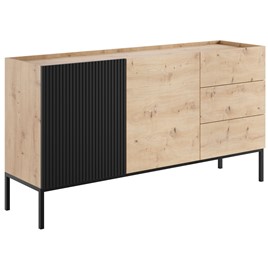 meble KOME 13 duża komoda z szufladami na nóżkach do salonu artisan czarny