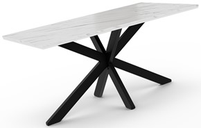 WERO nowoczesny loftowy stół do salonu jadalni 160x90 biały marmur czarny