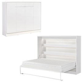 meble PEFE 140 półkotapczan poziomy łóżko chowane składane bez mat biały bi