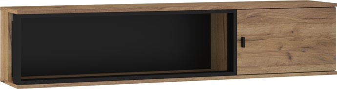 meble GAVES 16 szafka półka wisząca ścienna loft dąb craft złoty czarny