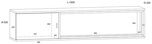 meble GAVES 16 szafka półka wisząca ścienna loft dąb endgrain czarny