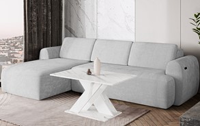 TX1 ława nowoczesny stolik kawowy 110x60 do salonu biały marmur biały