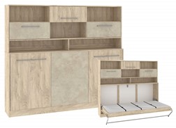 Półkotapczan łóżko chowane składane 90x200 ERGO +NADST. endgrain gr. migdał