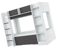 Łóżko piętrowe dziecięce młodzieżowe 2 osobowe 80x200 EVEST craft biały gra