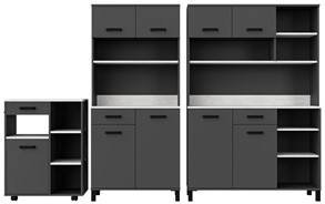 meble kuchenne LINDA bufet 80+120+R7 szafka kawiarka kredens antracyt beton