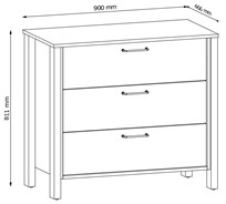 meble INDYGO K3S komoda z szufladami do salonu sypialni dąb wotan beż