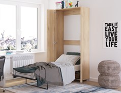 Półkotapczan pionowy łóżko chowane w szafie TEDDY 90 dąb cremona