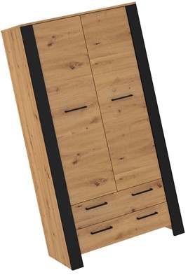 meble DELIS 12 szafa z szufladami do przedpokoju salonu dąb artisan czarny