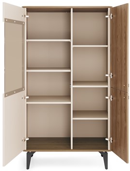 meble AURENA 03 nowoczesna niska witryna na nóżkach orzech cashmere