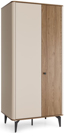 meble AURENA 01 nowoczesna szafa dwudrzwiowa na nóżkach orzech cashmere