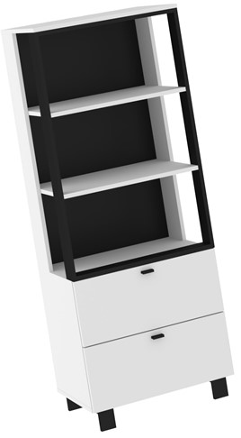 meble GAVES 08 regał z szufladami półkami do salonu loft biały czarny