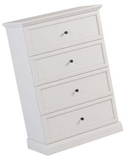 meble LUCCA K4S wysoka komoda z szufladami do salonu sypialni biały opal