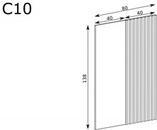 meble CALI 10 panel dąb artisan / czarny