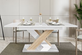 BRONX nowoczesny stół rozkładany 140/180x80 do salonu jadalni biały sonoma