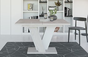 VINEY nowoczesny stół rozkładany do salonu jadalni 120x90 K350 beton biały