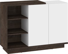 meble BRITA 05 szafka komoda z drzwiami półkami dąb grange biały połysk