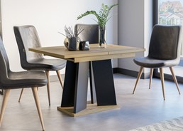 MUFO nowoczesny stół rozkładany do salonu 120/160x90 dąb artisan / czarny
