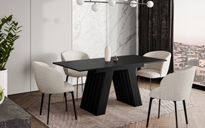 BE1 nowoczesny stół rozkładany do salonu kuchni jadalni 120/160x80 czarny