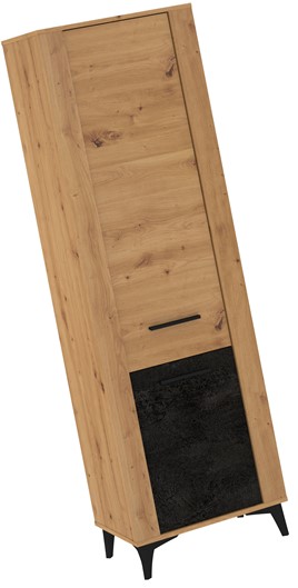 meble MIGES 01 wąski regał zamknięty z półkami bieliźniarka artisan beton c