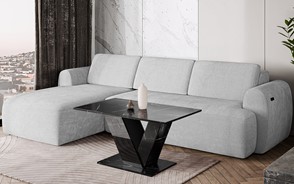 DU1 ława nowoczesny stolik kawowy 100x60 do salonu marmur royal czarny poł