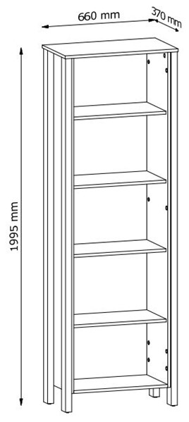 meble INDYGO R1 regał z półkami otwarty na książki zabawki dąb wotan
